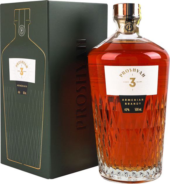 Бренді Вірменський Прошян 3 y.o. 40% 0.5 л gift box